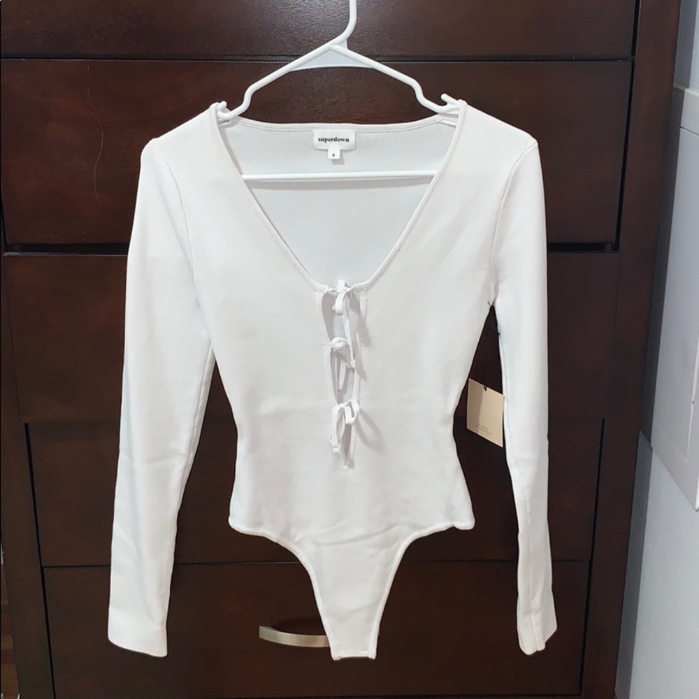 Superdown tie-up bodysuit